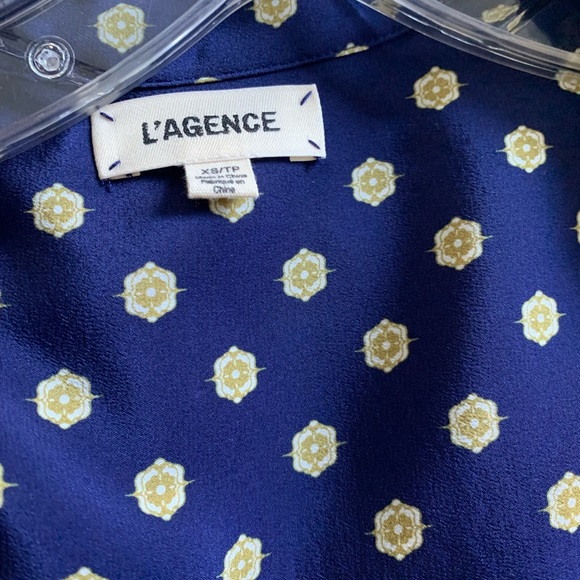 L’AGENCE pure silk wrap belted button up midi dress - Picture 2 of 10